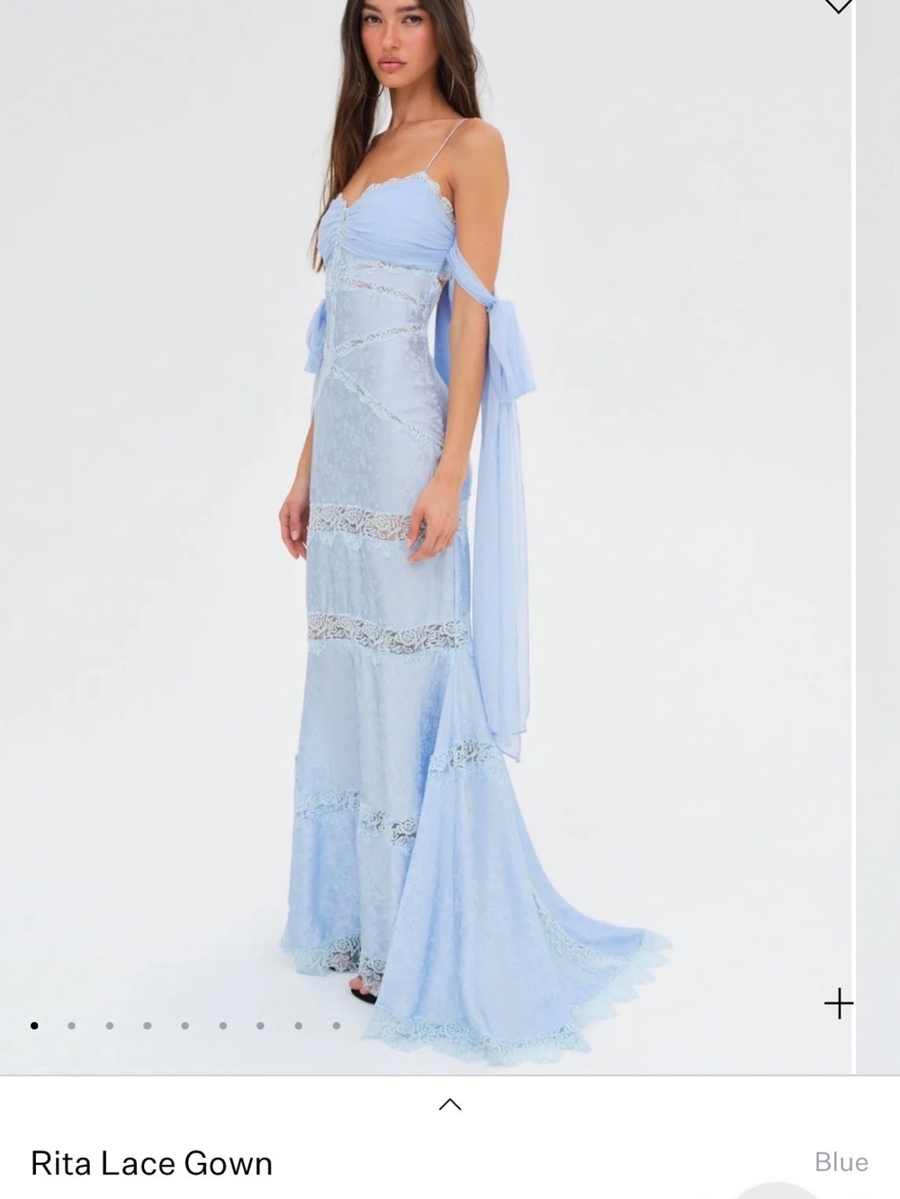 For Love & Lemons Light Blue Lace Maxi Dress - Picture 3 of 3